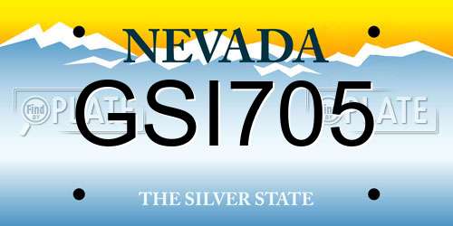 GSI705 Nevada License Plate