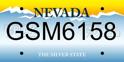 GSM6158 Nevada License Plate