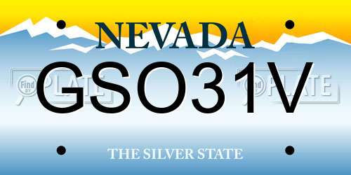 GSO31V Nevada License Plate