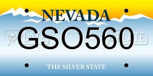 GSO560 Nevada License Plate