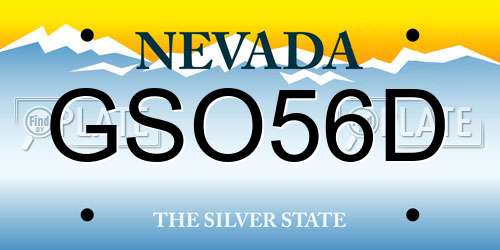 GSO56D Nevada License Plate