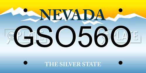 GSO56O Nevada License Plate