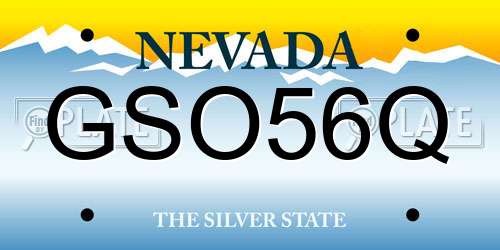 GSO56Q Nevada License Plate