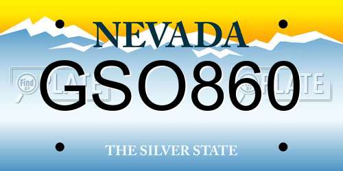 GSO860 Nevada License Plate