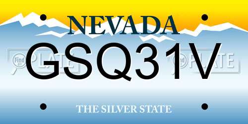 GSQ31V Nevada License Plate