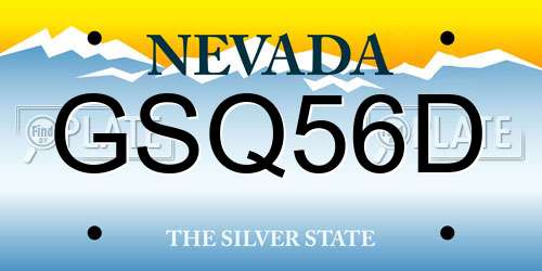 GSQ56D Nevada License Plate