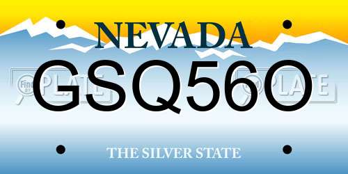 GSQ56O Nevada License Plate