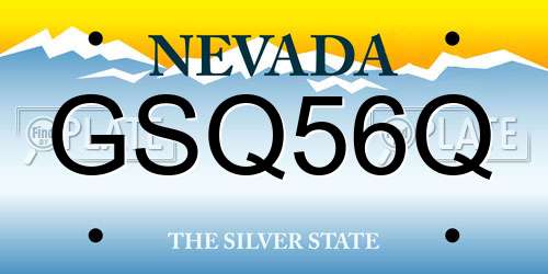 GSQ56Q Nevada License Plate