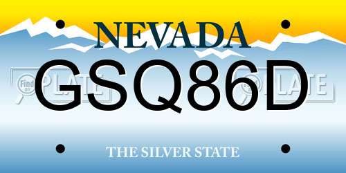 GSQ86D Nevada License Plate
