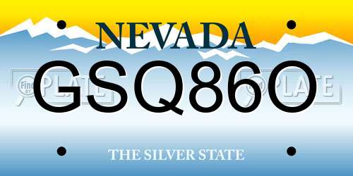 GSQ86O Nevada License Plate