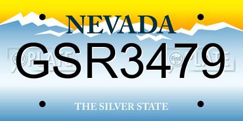 GSR3479 Nevada License Plate