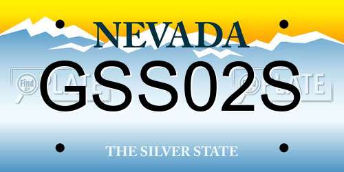 GSS02S Nevada License Plate