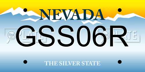 GSS06R Nevada License Plate