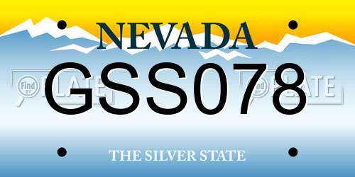 GSS078 Nevada License Plate