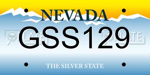 GSS129 Nevada License Plate