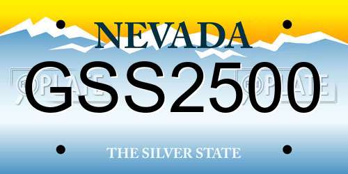 GSS2500 Nevada License Plate