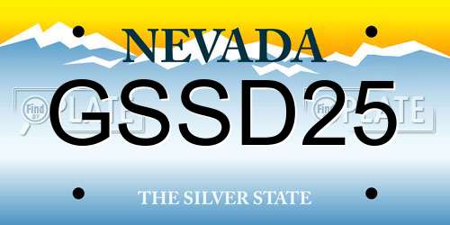 GSSD25 Nevada License Plate