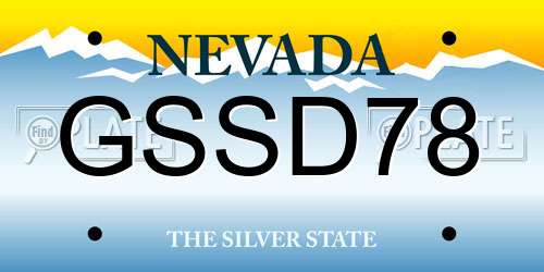 GSSD78 Nevada License Plate