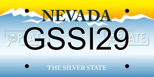 GSSI29 Nevada License Plate