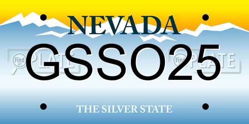 GSSO25 Nevada License Plate