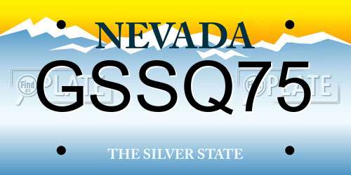 GSSQ75 Nevada License Plate