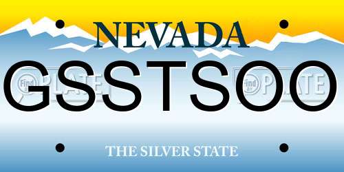GSSTSOO Nevada License Plate