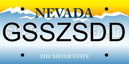 GSSZSDD Nevada License Plate