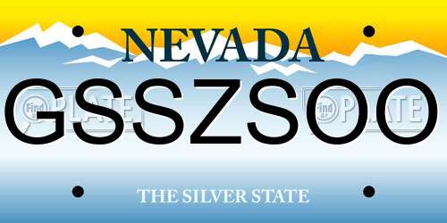 GSSZSOO Nevada License Plate