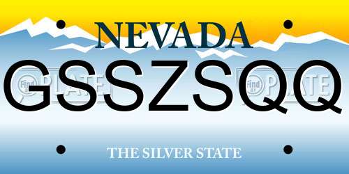 GSSZSQQ Nevada License Plate