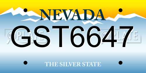 GST6647 Nevada License Plate
