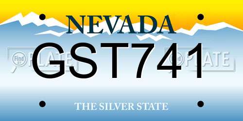 GST741 Nevada License Plate