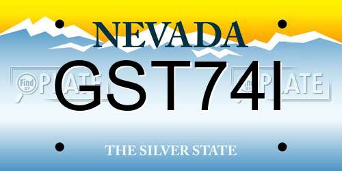GST74I Nevada License Plate