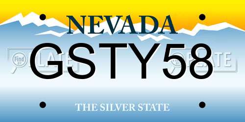 GSTY58 Nevada License Plate