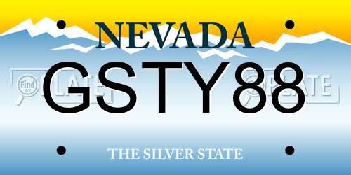 GSTY88 Nevada License Plate