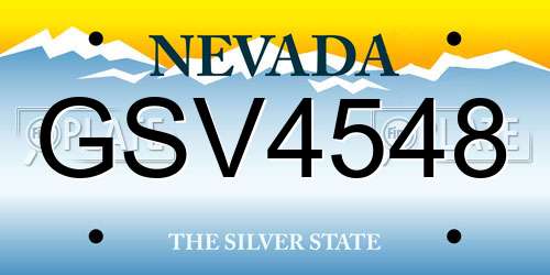 GSV4548 Nevada License Plate