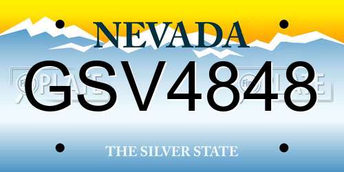 GSV4848 Nevada License Plate
