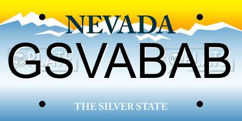 GSVABAB Nevada License Plate