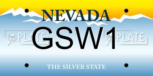 GSW1 Nevada License Plate
