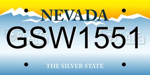 GSW1551 Nevada License Plate