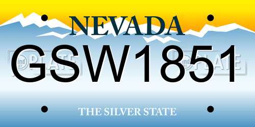 GSW1851 Nevada License Plate