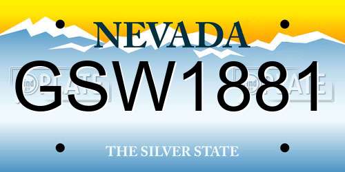GSW1881 Nevada License Plate