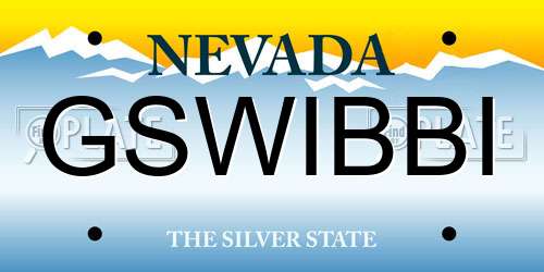 GSWIBBI Nevada License Plate