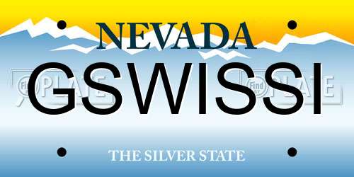 GSWISSI Nevada License Plate