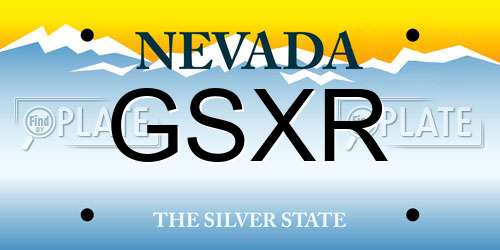 GSXR Nevada License Plate