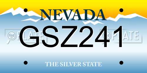 GSZ241 Nevada License Plate