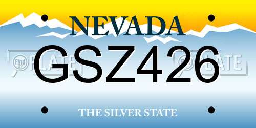 GSZ426 Nevada License Plate