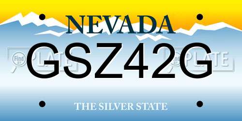 GSZ42G Nevada License Plate
