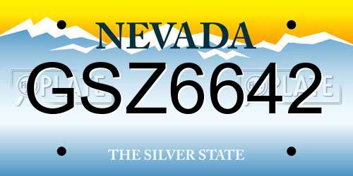 GSZ6642 Nevada License Plate