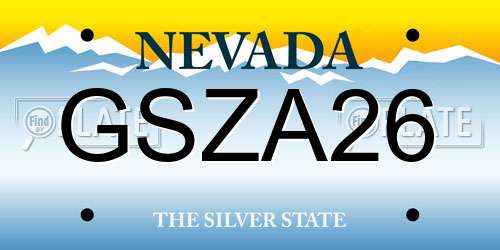 GSZA26 Nevada License Plate