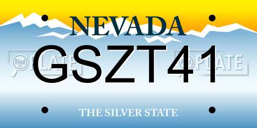 GSZT41 Nevada License Plate